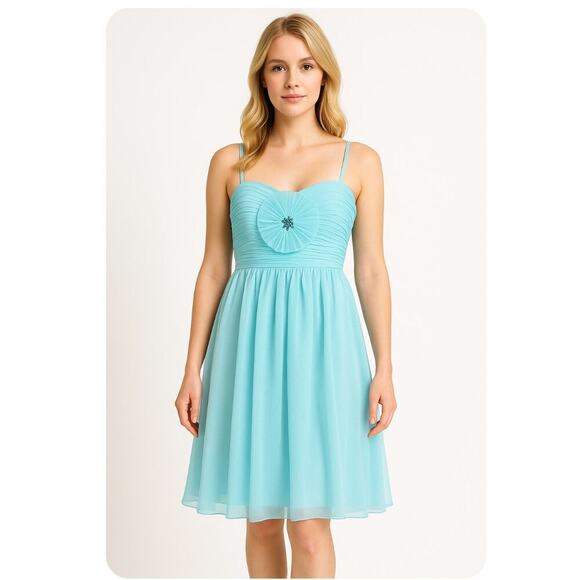 Pearl Georgina Chapman Mint Blue Prom Dress Evening Gown Formal sweetheart SZ 12 - Picture 1 of 11